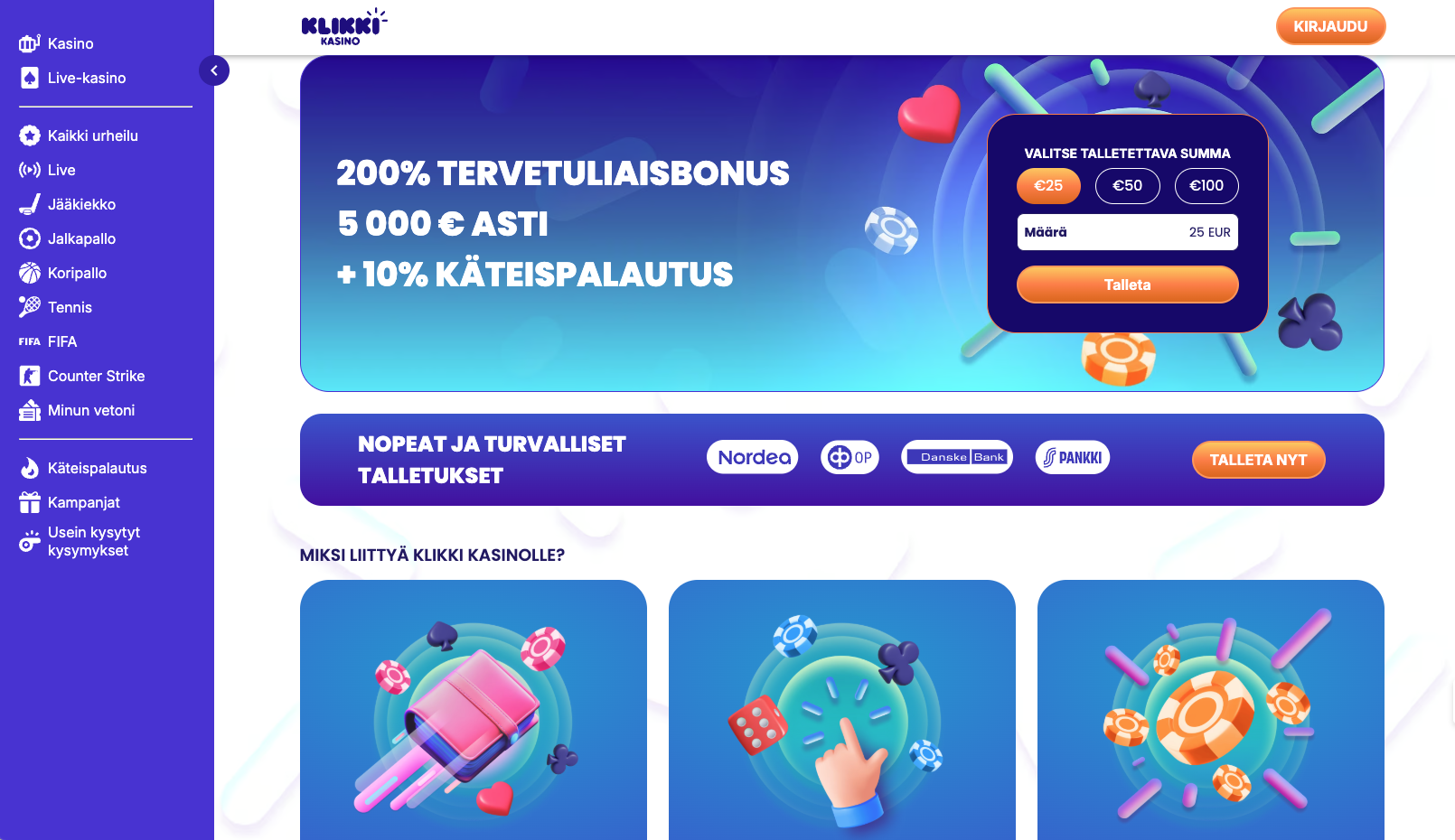 klikki kasino näkymä