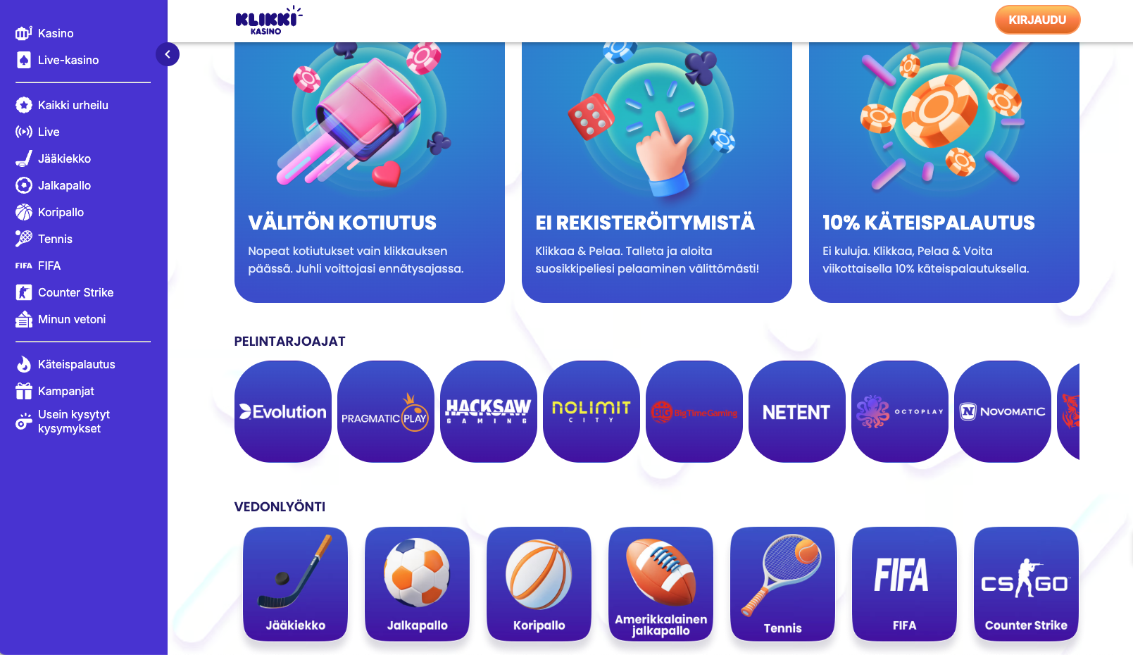 klikki kasino etusivu