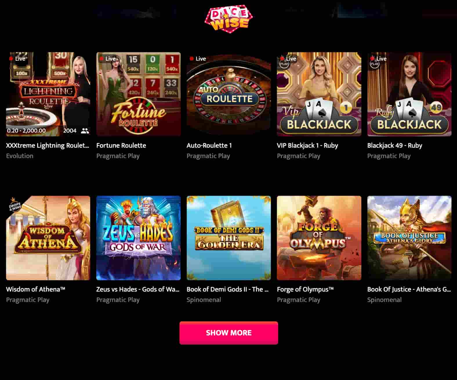 Dice Wise Casino pelit