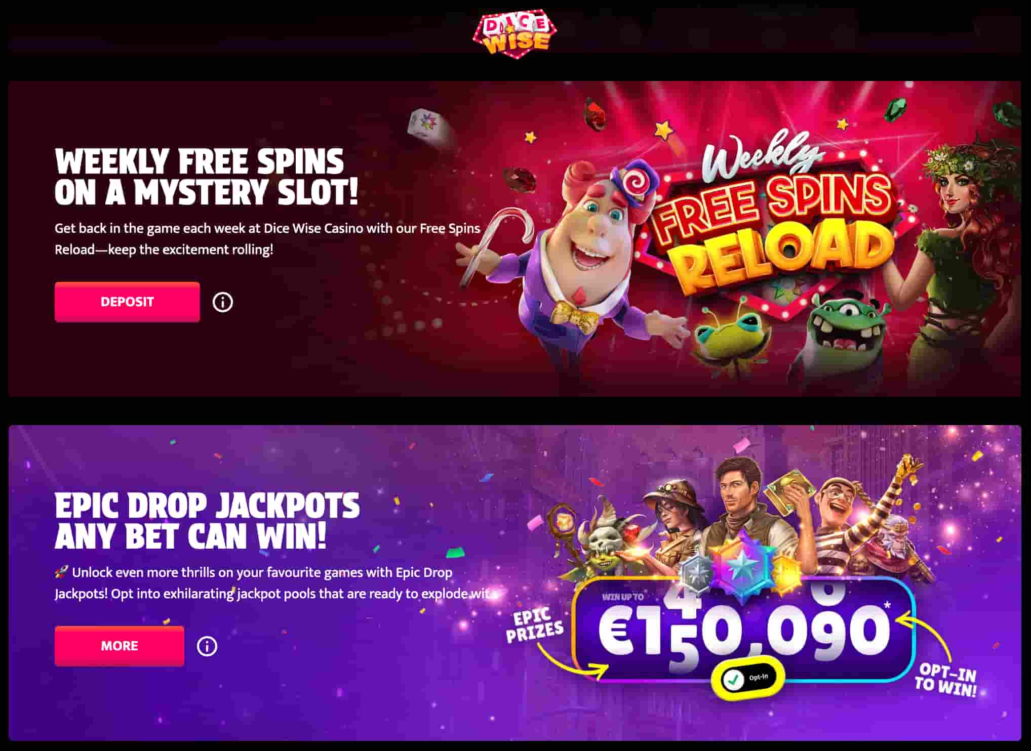 Dice Wise Casino kampanjat