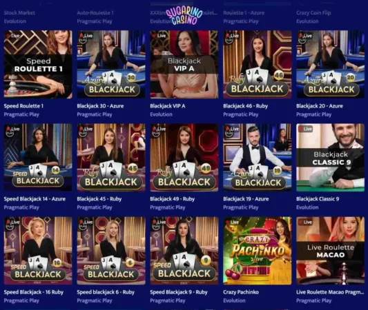 Sugarino Casino live