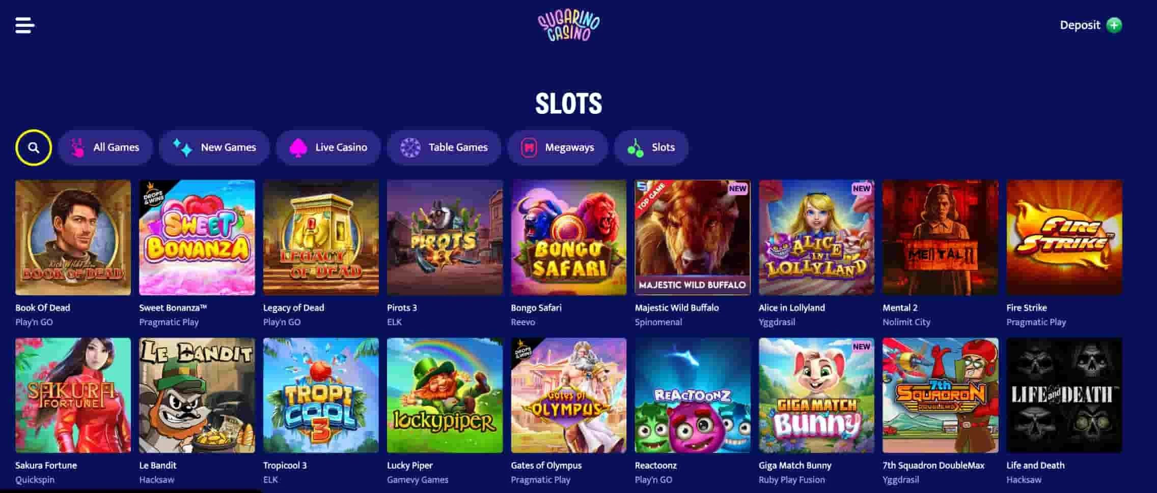 Sugarino Casino slotit