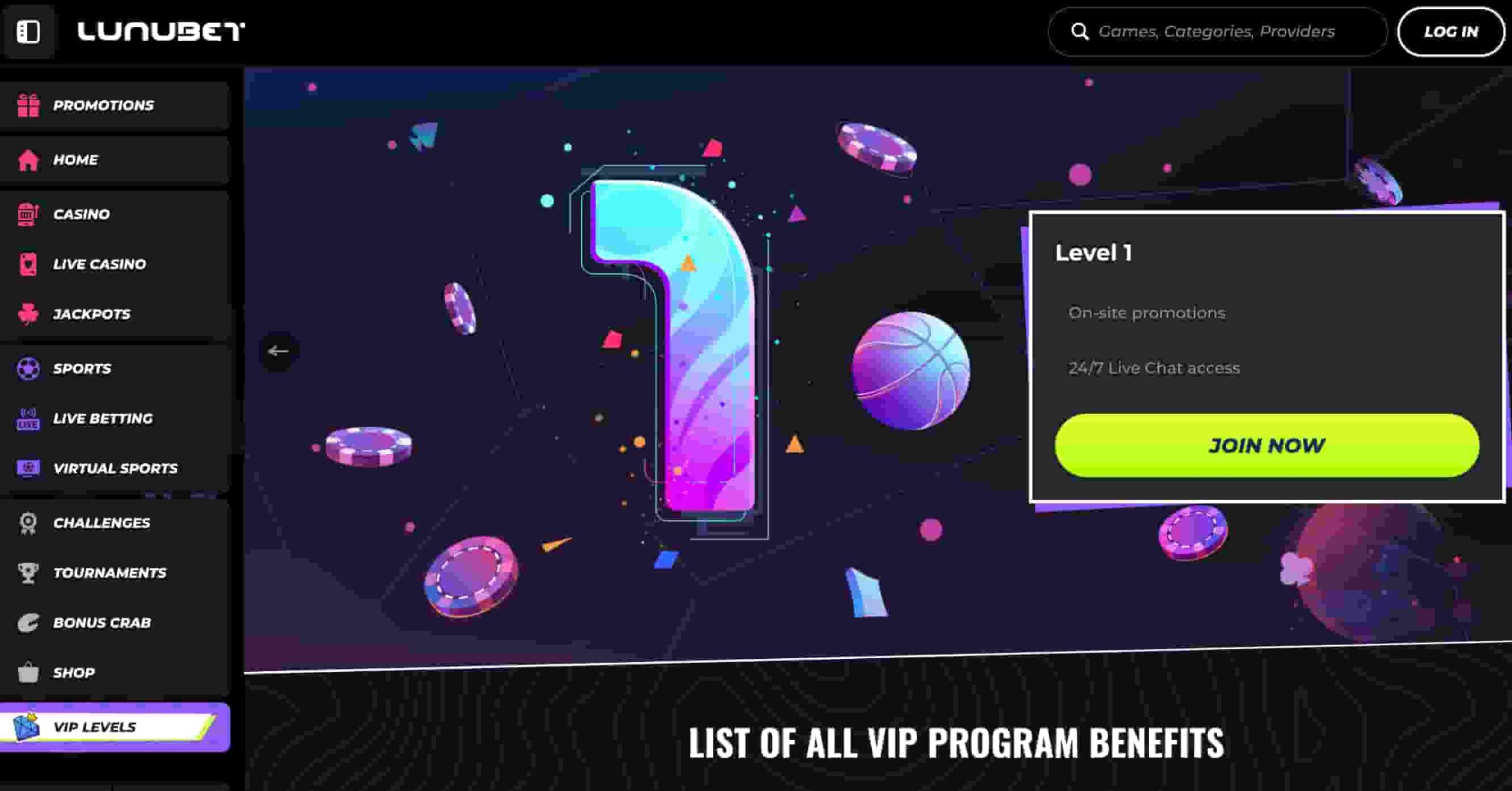 LunuBet Casino VIP