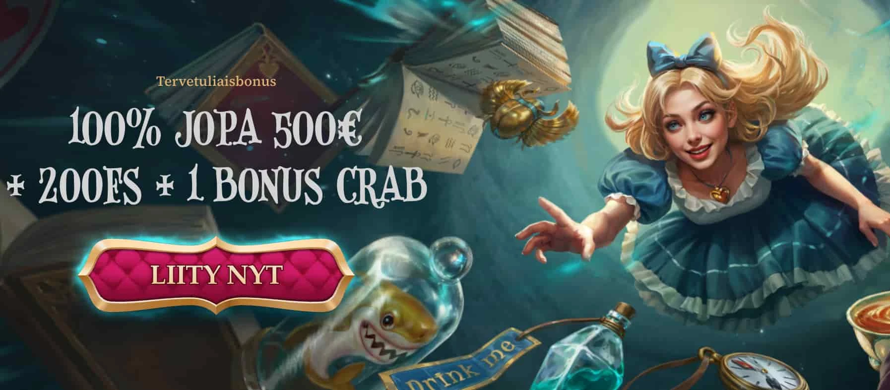 SlotAlice Casino tervetulobonus