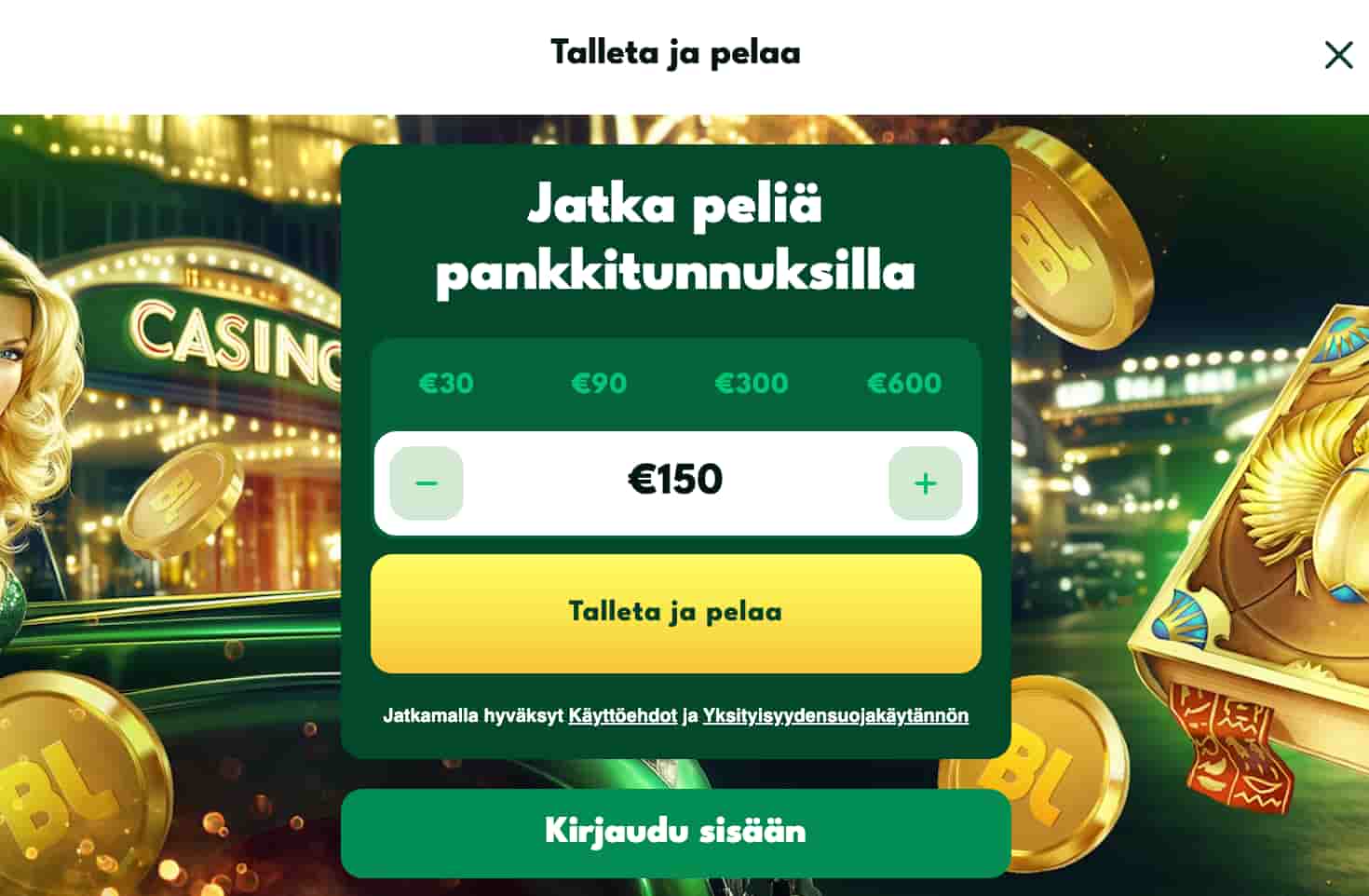 Big Lucky Casino talletus