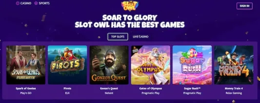 SlotOwl casinon kolikkopelit