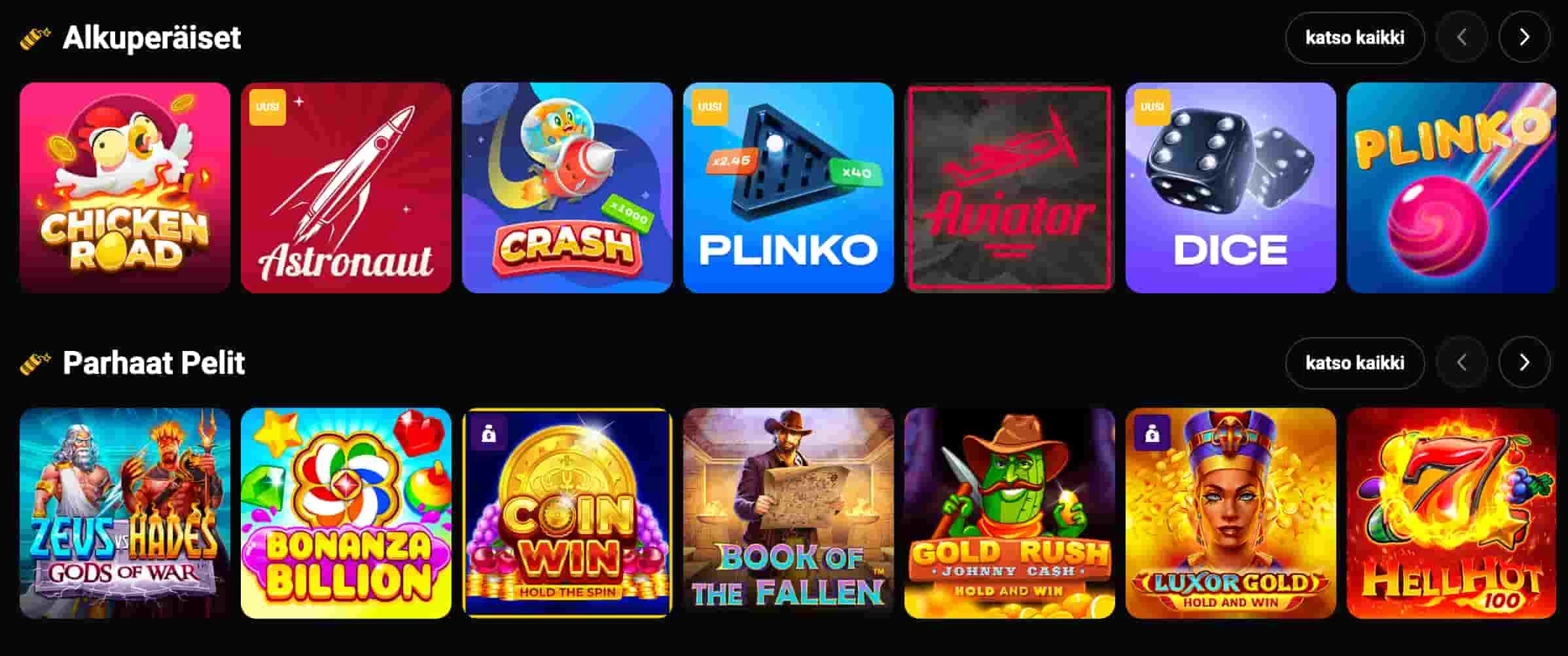 Gunsbet Casino kolikkopelit