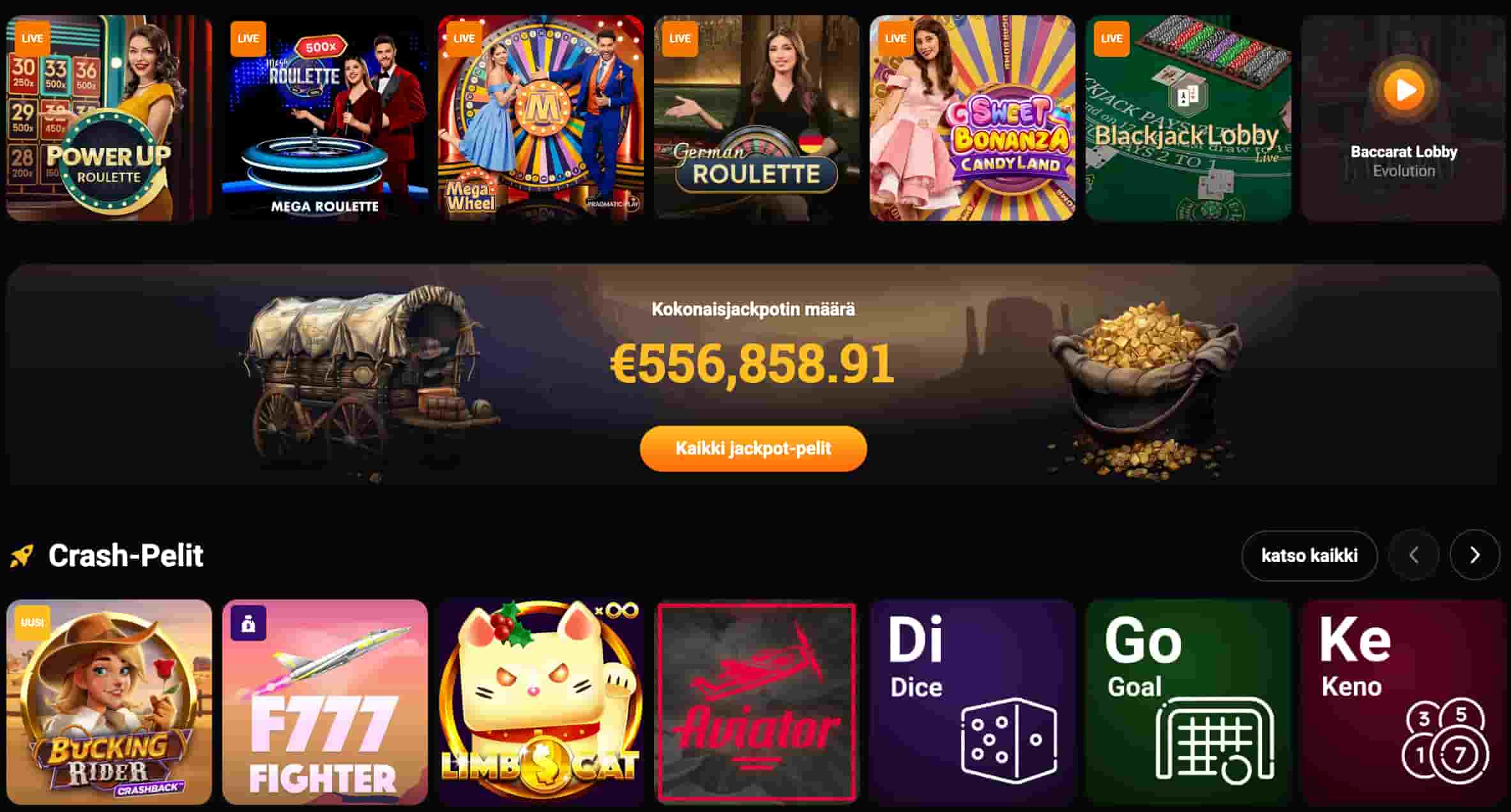 Gunsbet Casino pelivalikoima