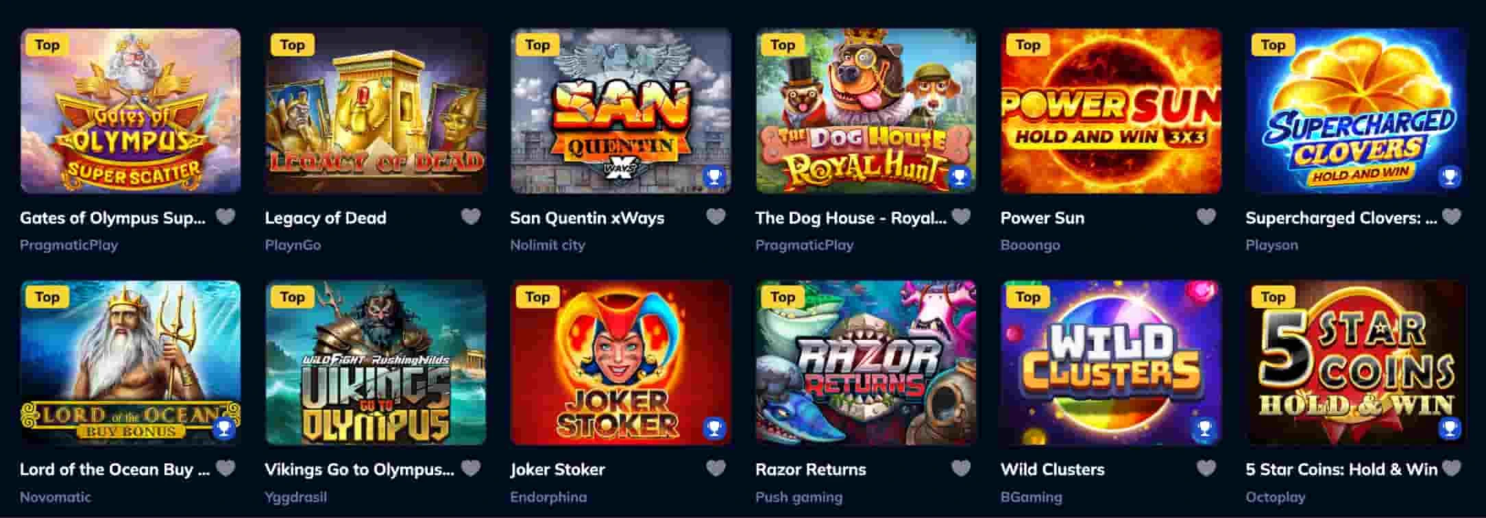 RioAce Casino pelikirjasto