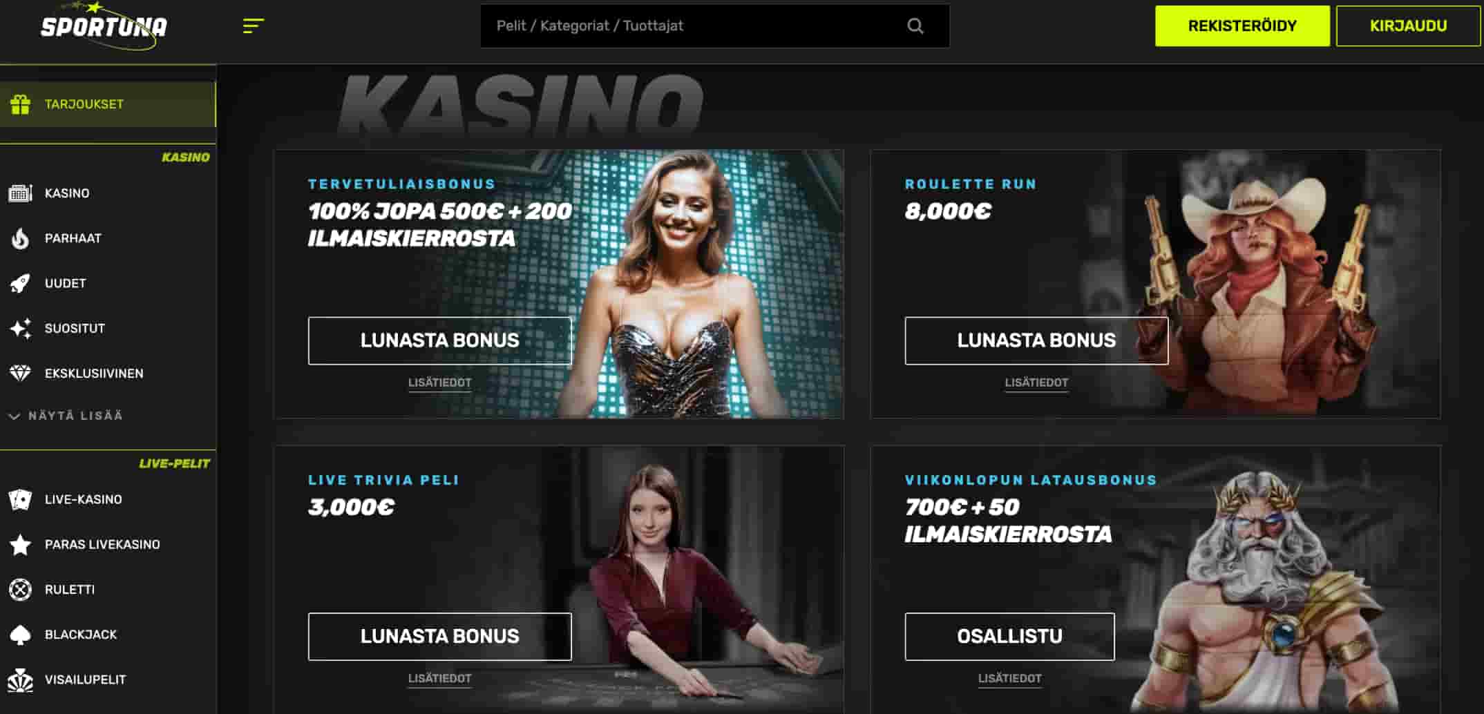 Sportuna Casino bonukset