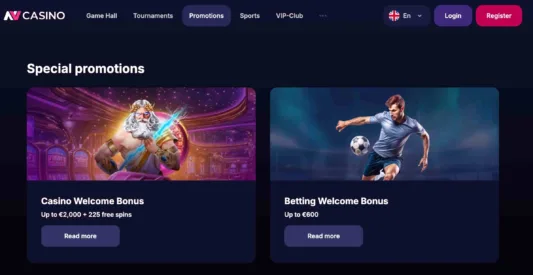 NV Casino bonukset