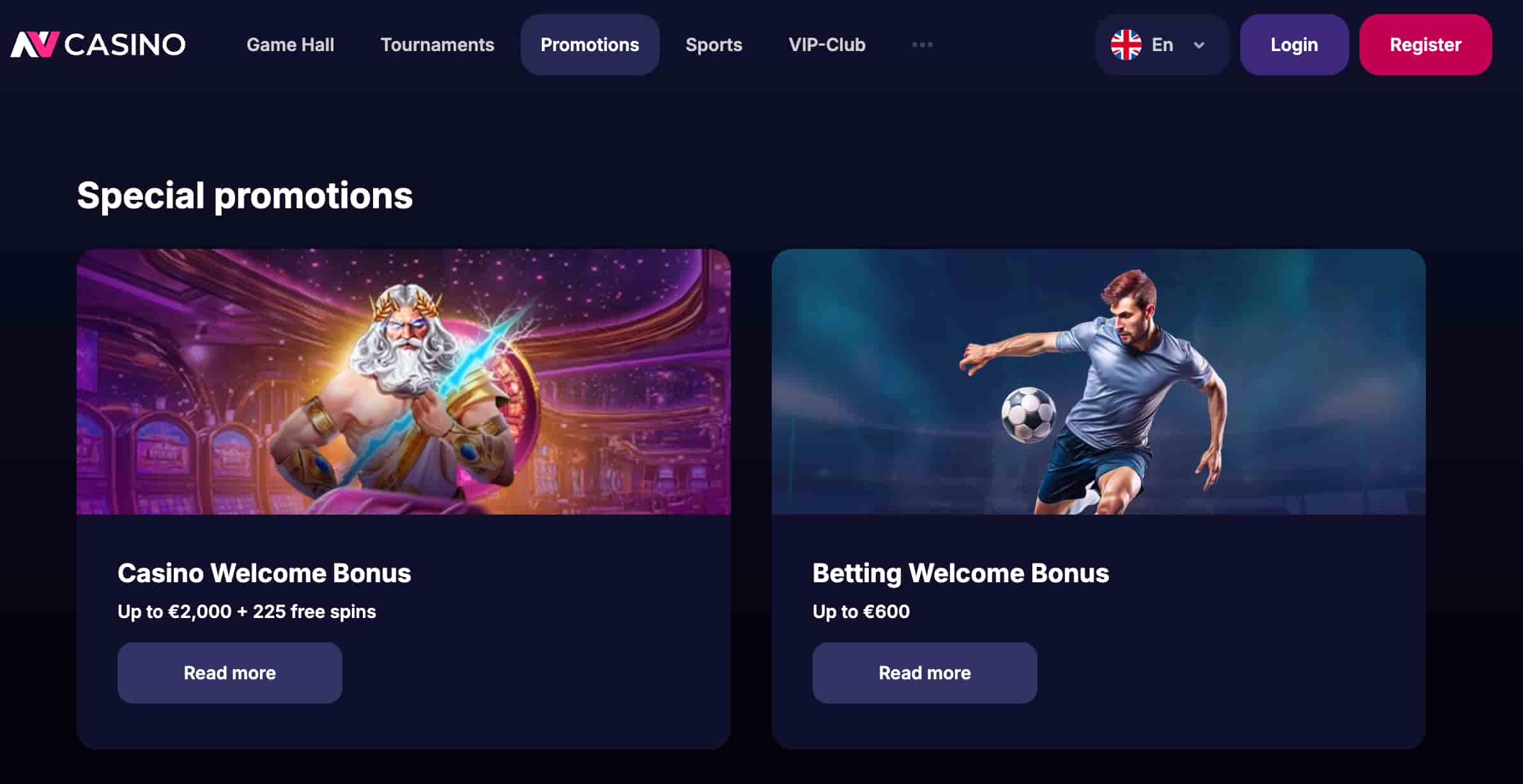 NV Casino bonukset