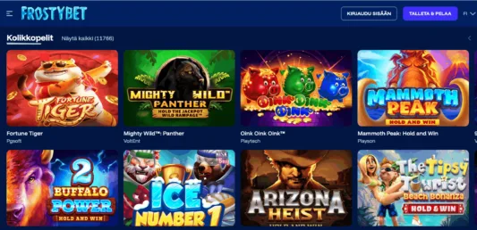Frostybet casinon kolikkopelit