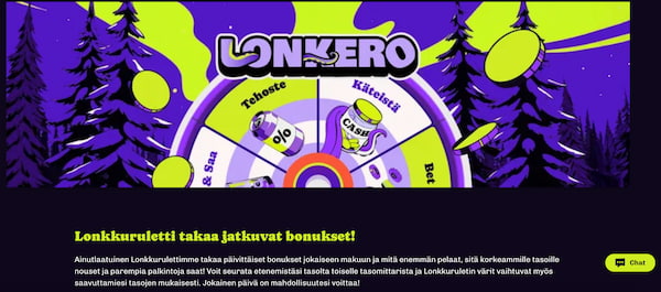 Lonkero Kasinon Lonkkuroruletti bonuspeli