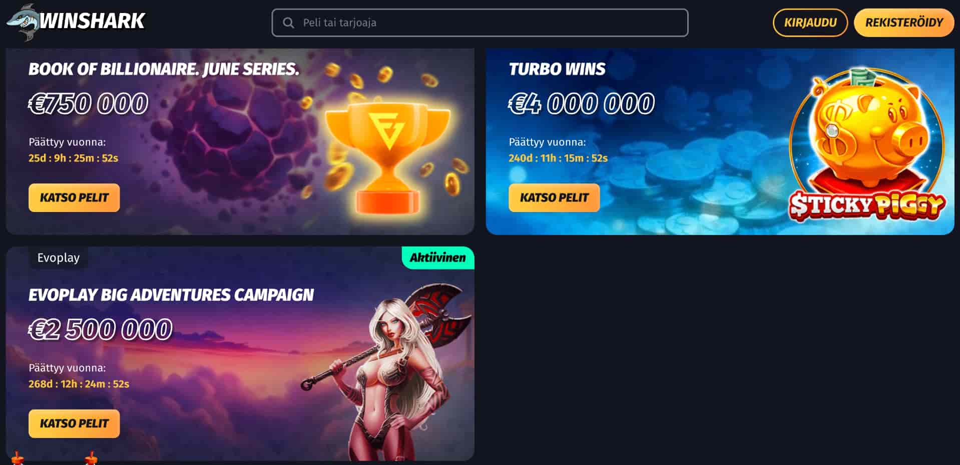 WinShark Casino turnaukset