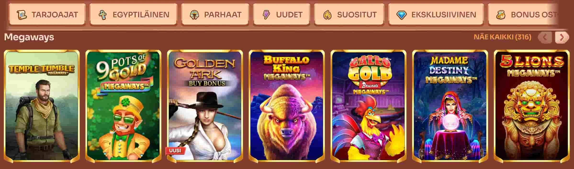 Cleobatra Casinon Megaways-slotit