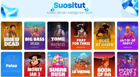 PelaaNyt Casinon suositut pelit