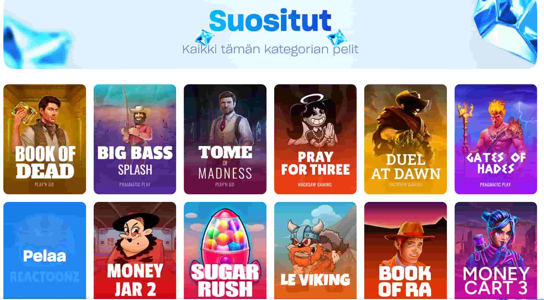 PelaaNyt Casinon suositut pelit
