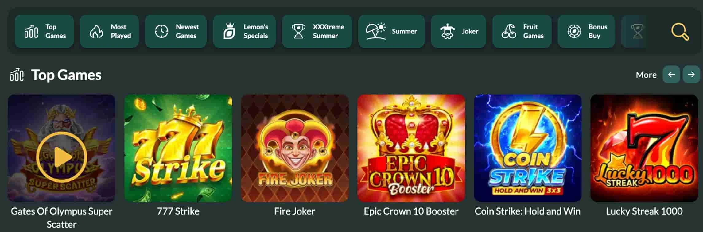 Lemon Casino kolikkopelit