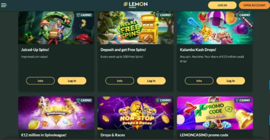 Lemon Casino bonukset