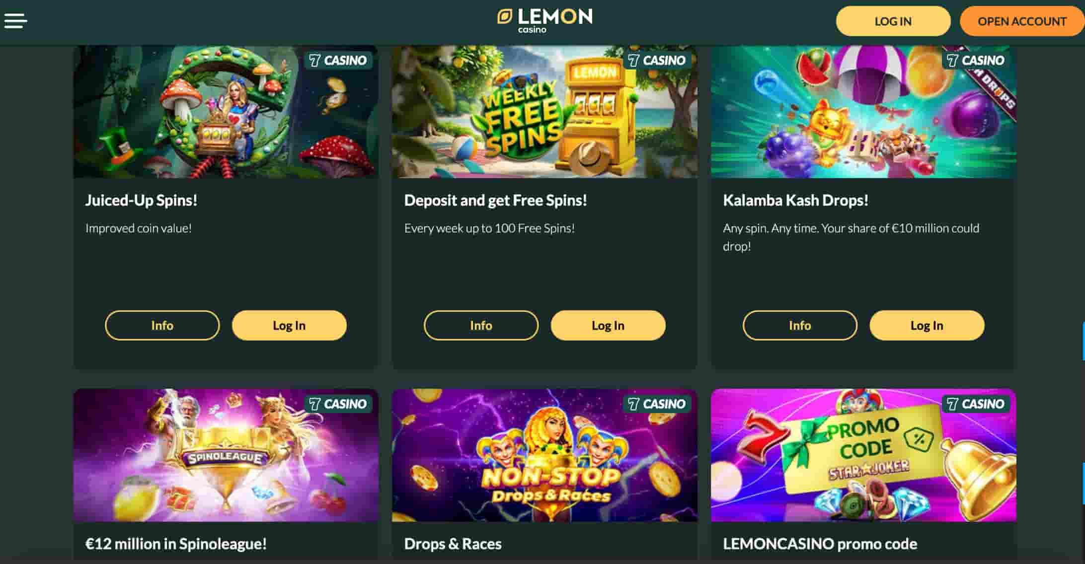 Lemon Casino bonukset