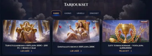 Cazeus Casinon bonukset
