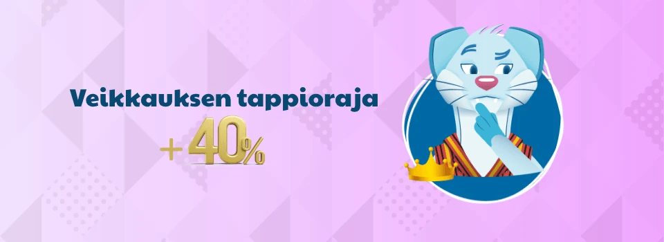 Veikkauksen tappioraja nousee lähes 40 %