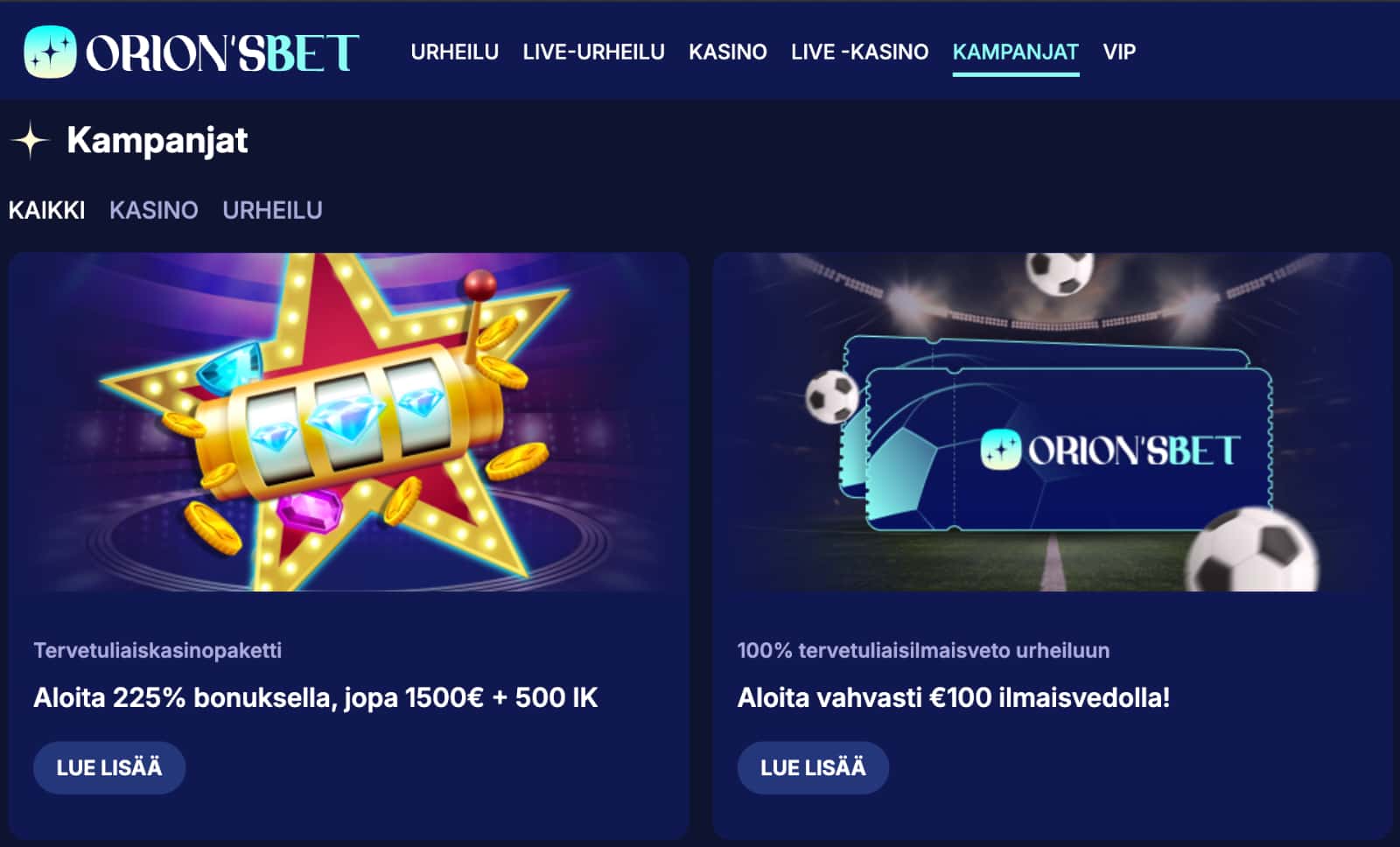 Orions Bet Casino tervetuliaisbonus
