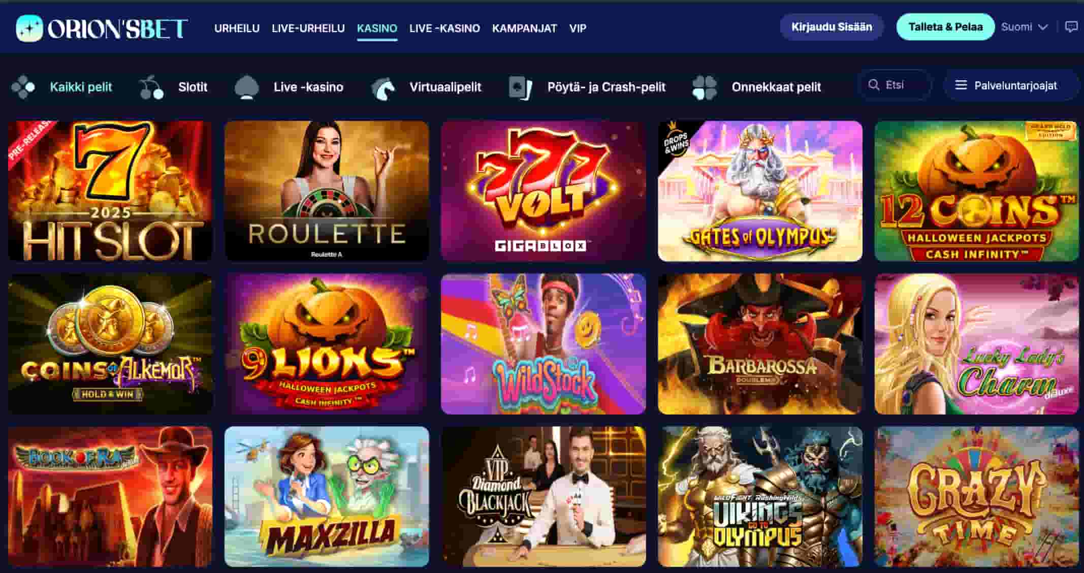 Orions Bet Casino pelit