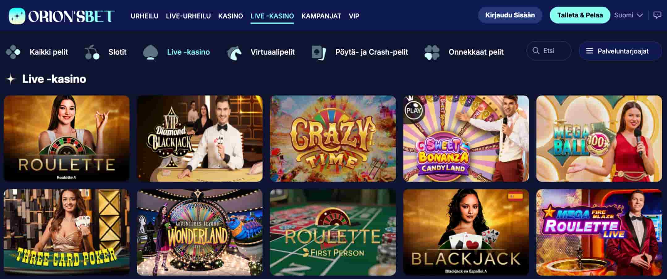 Orions Bet livekasino