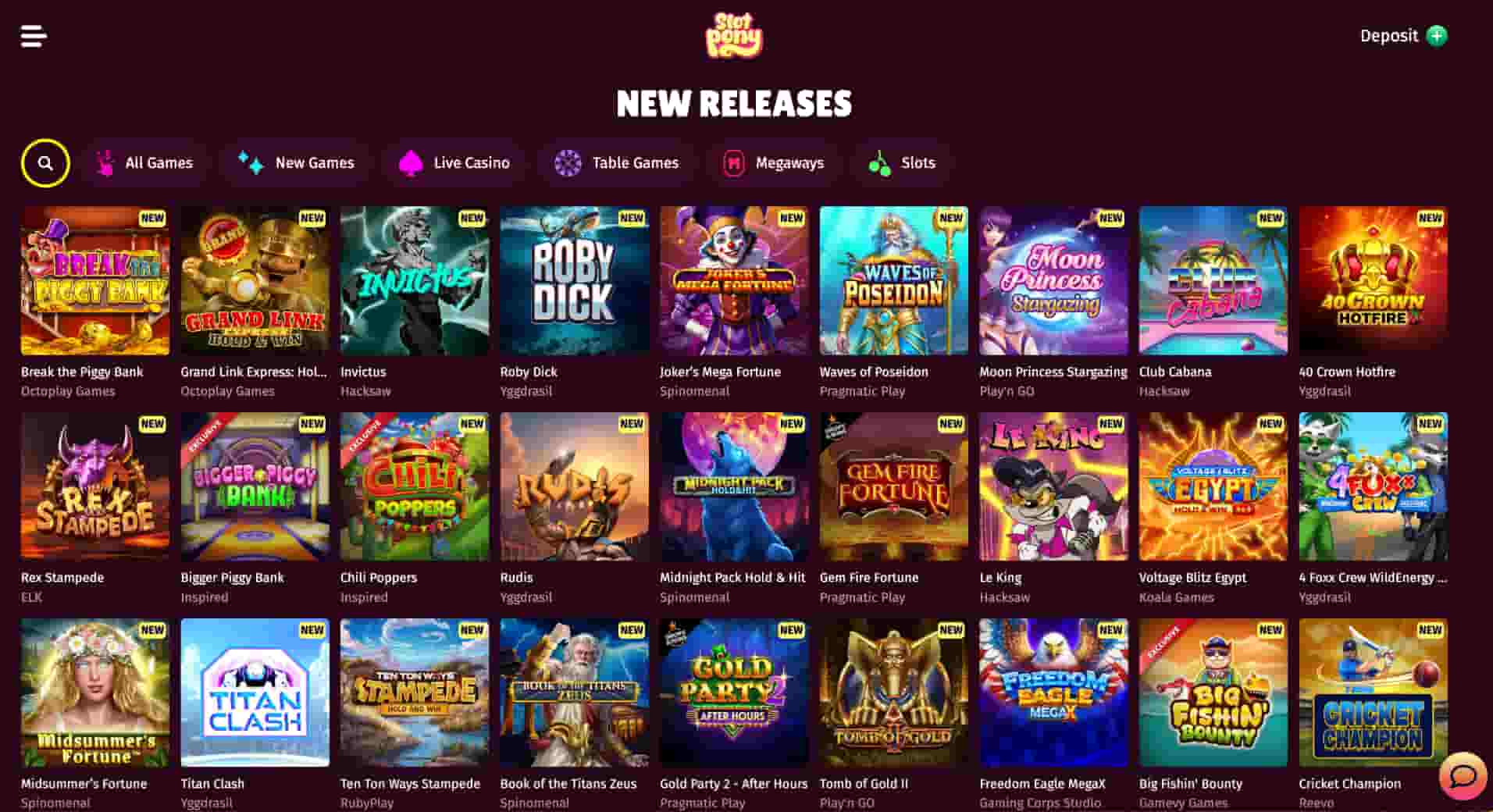 Slot Pony Casino pelit