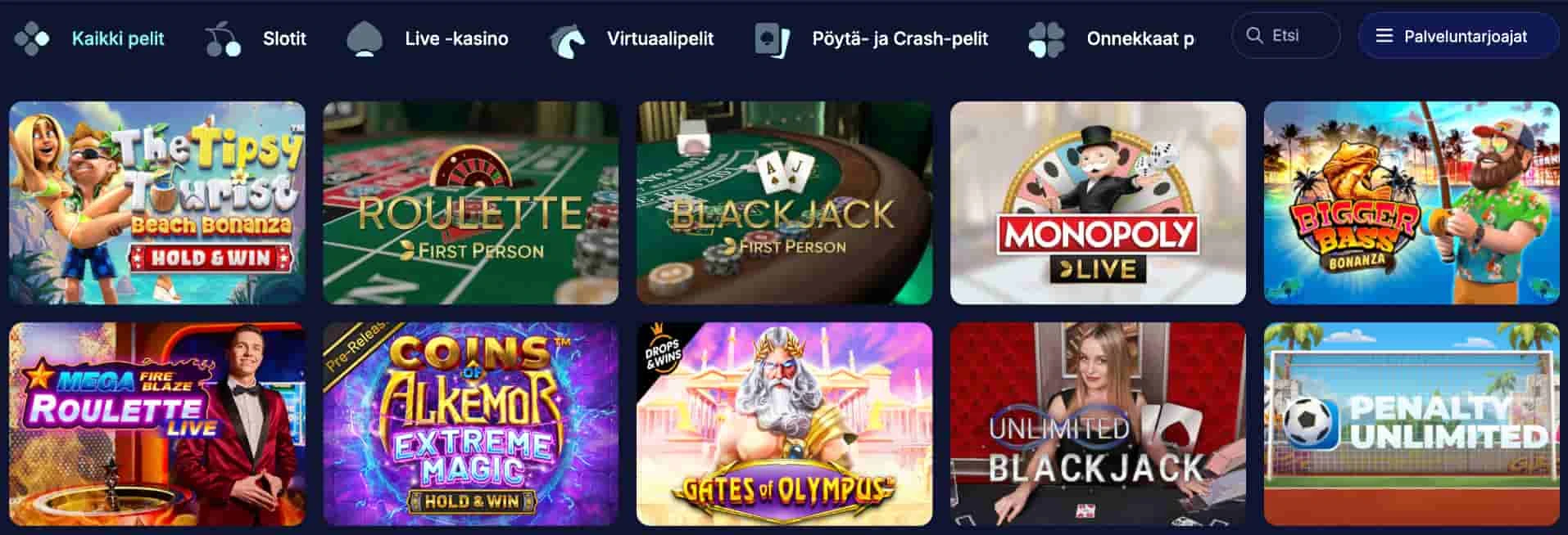 Orions Bet Casino pelejä