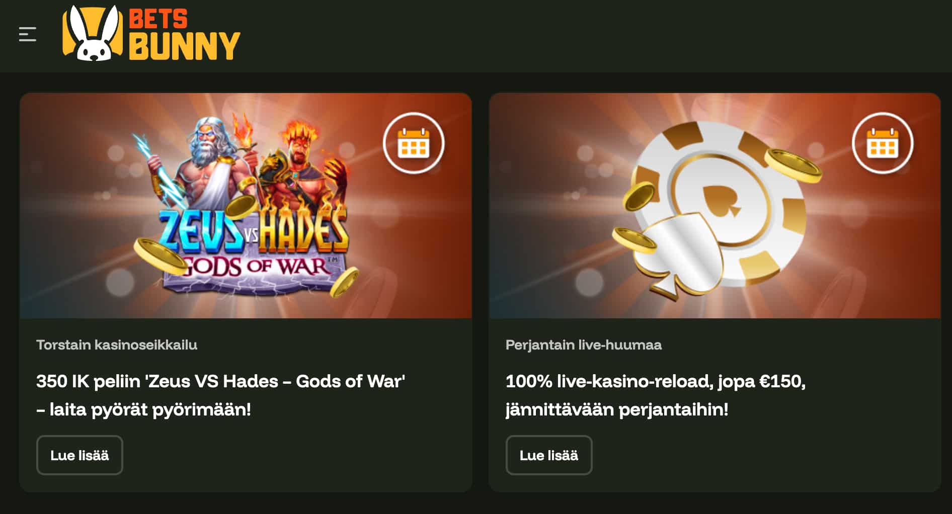 Bets Bunny Casino tarjoukset