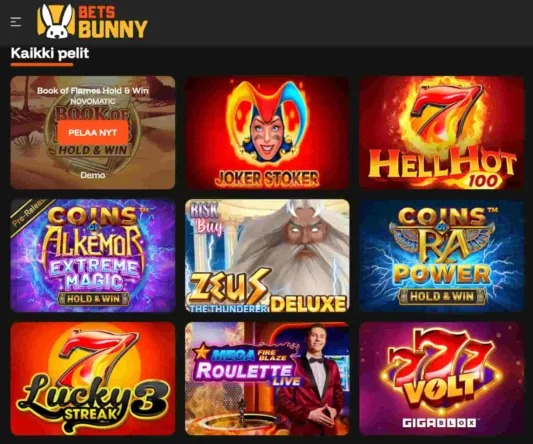 Bets Bunny Casino pelit