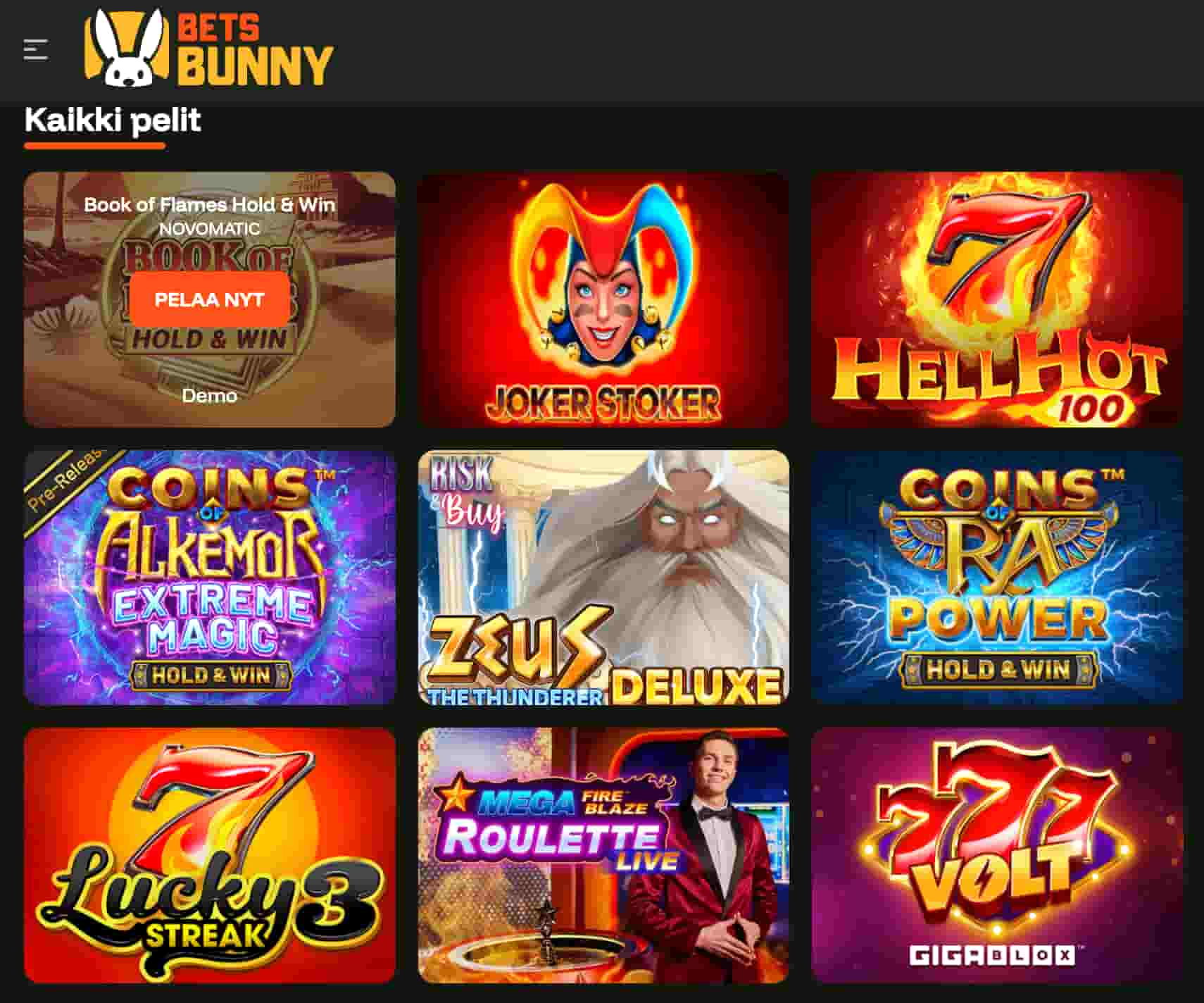Bets Bunny Casino pelit