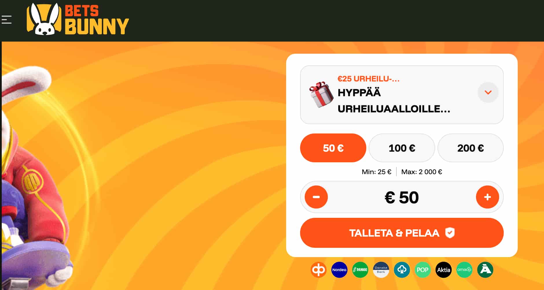 Bets Bunny Casino talletus