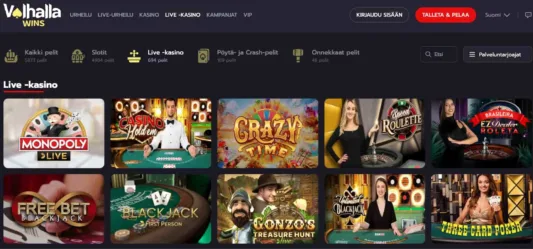 Valhalla Wins livekasino