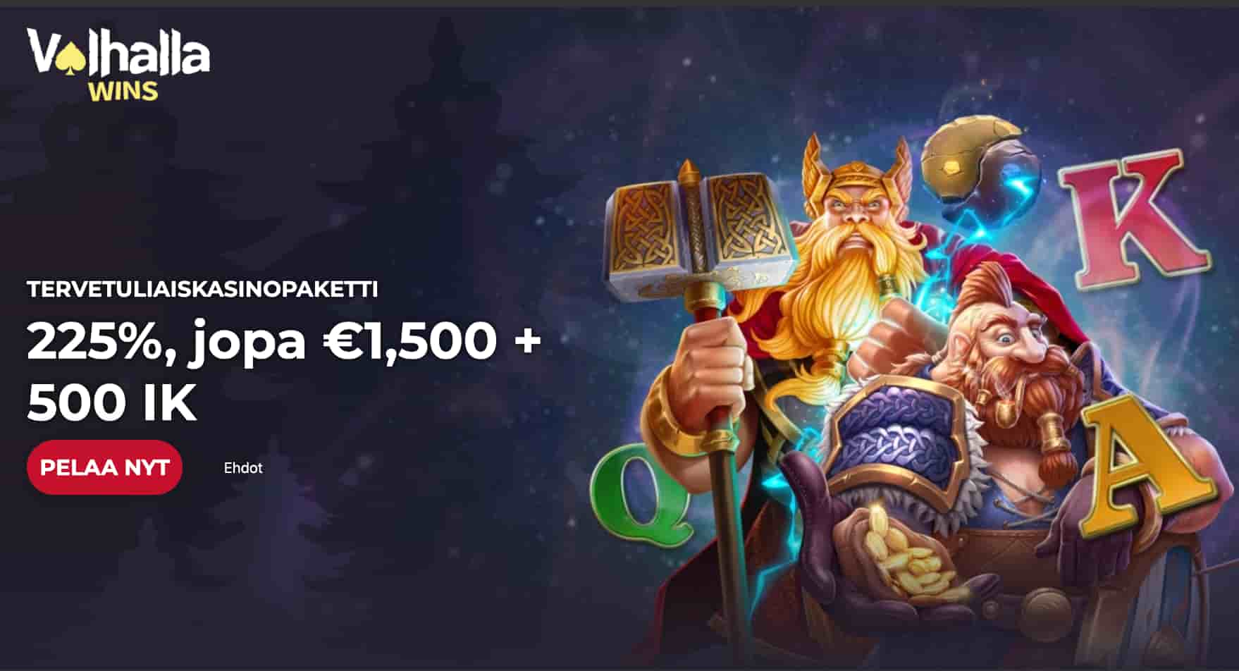 Valhalla Wins Casino tervetuliaisbonus