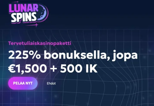 Lunarspins Casino tervetulobonus