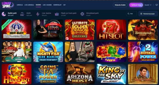 Lunarspiins Casino pelit