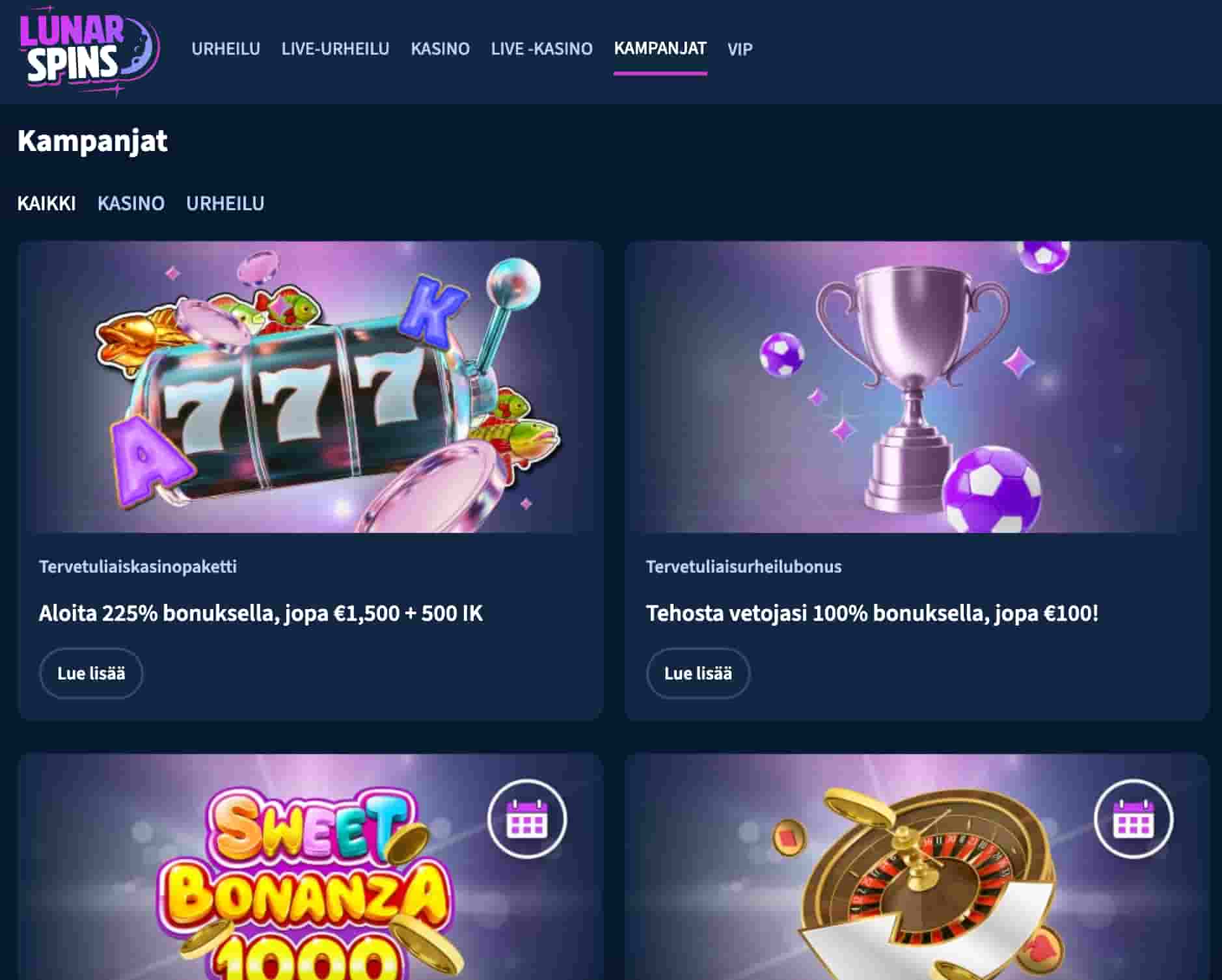 Lunarspins tarjoukset