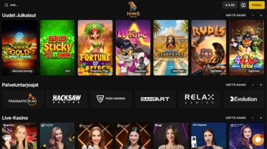 Horus Casino pelikirjasto