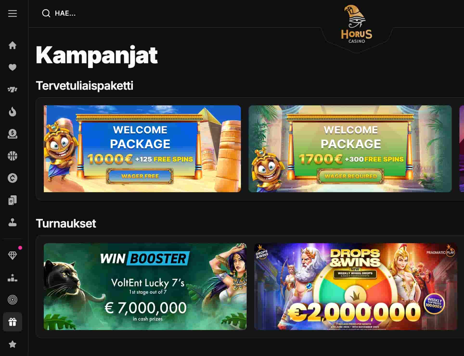 Horus Casino kampanjat