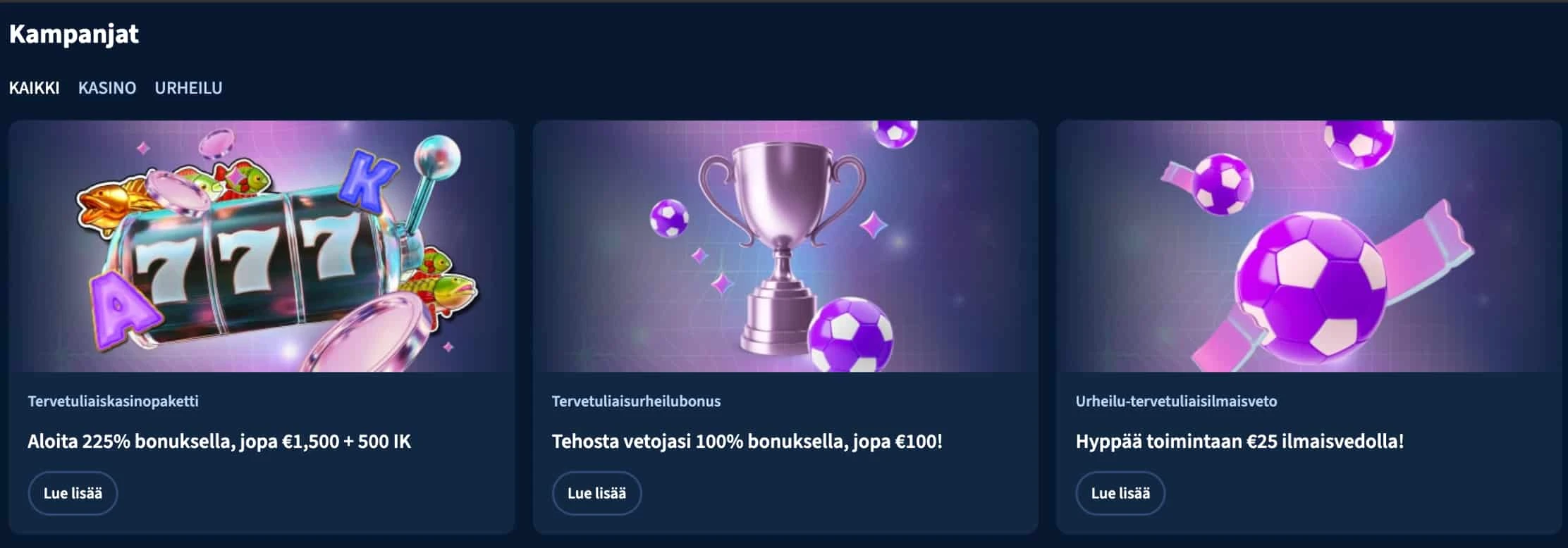 Lunarspins Casino tervetuliaisetu