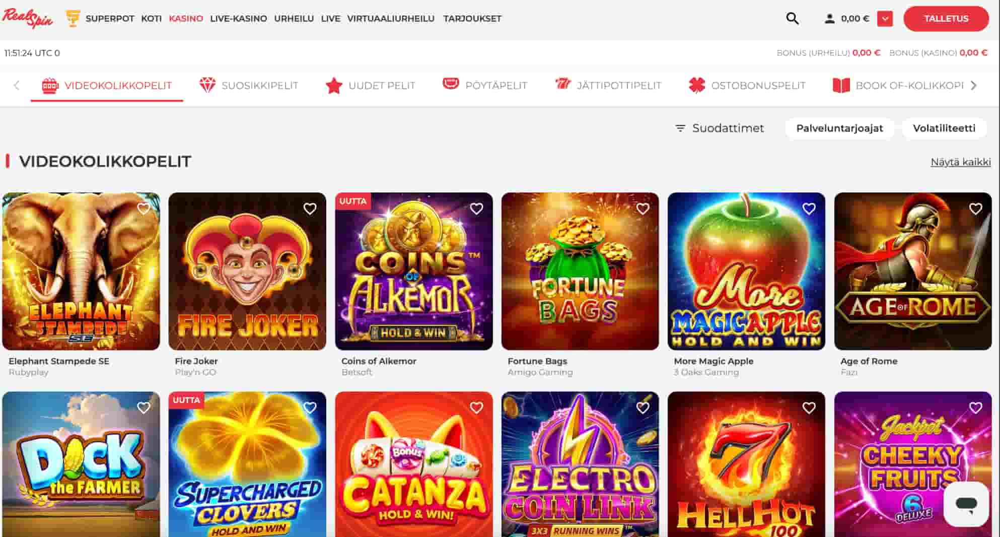 RealSpin Casino pelit