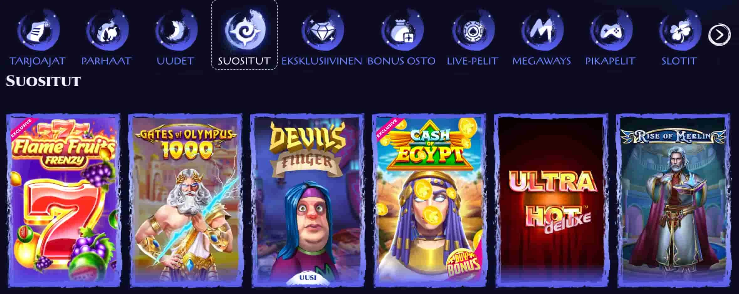 Spinight Casino suosikkipelit
