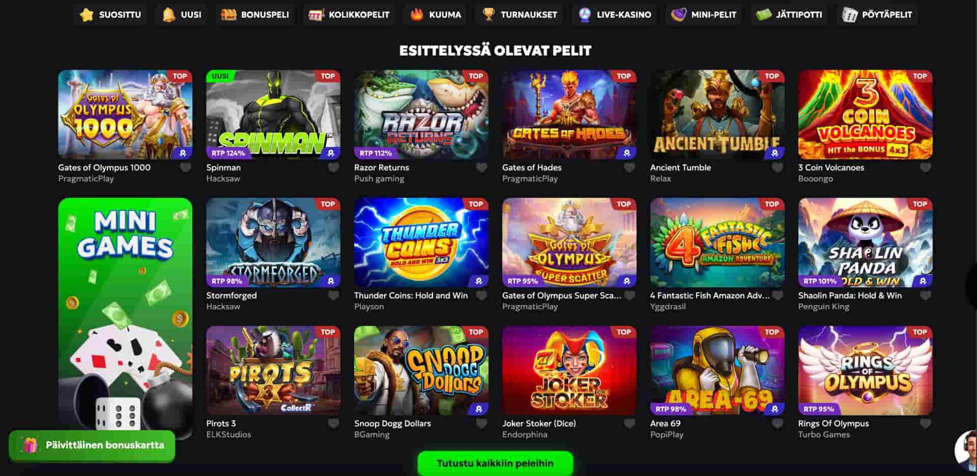 SpinMills Casino pelit