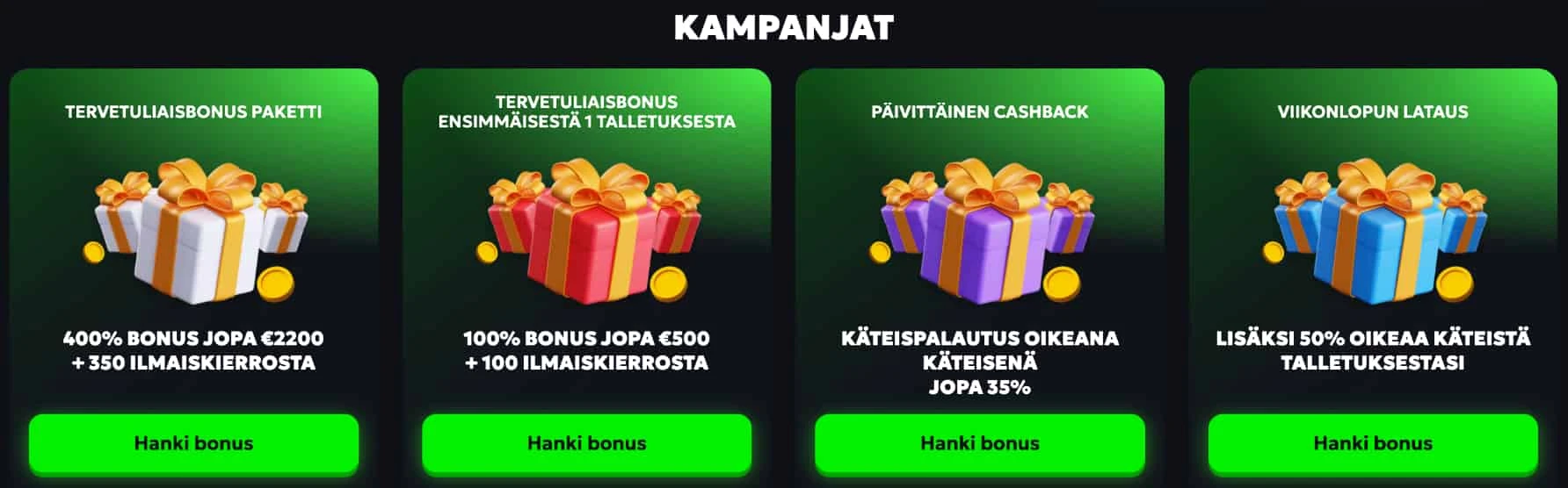 SpinMills Casino kampanjat