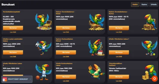Flappy Casino bonustarjonta