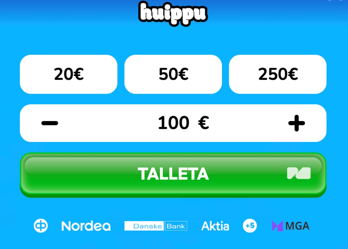 Huippukasino pikatalletus